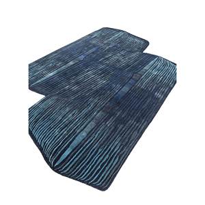 Alfombra Rectangular de Lana y Viscosa con Rayas Clásicas Azul Lucido, Hecha a Mano, 4m, para Pasillo, Sala de Estar, para Adolescentes, Modelo Top-258 - Product Image 2