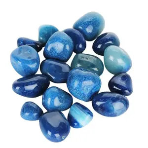 Piedras caídas de ónix azul, cristales de caída de ónix azul natural, piedras de mármol de ónix - Product Image 1