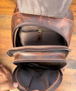 Nouveau fait à la main élégant en cuir véritable sac à dos en cuir de vachette Western usiné à la main en cuir femmes conception sacs vente chaude sac à dos Durable - Product Image 6