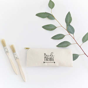 Trousse à crayons portable en toile de coton Bride Tribe avec fermeture éclair, pochette de voyage pratique pour l'organisation - Product Image 3
