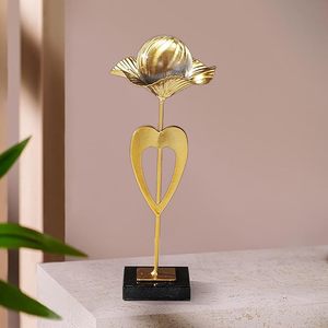 Nordique moderne décor à la maison à la main feuille de fer doré Sculpture Statue métal ornement de bureau pour hôtels - Product Image 4