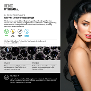CONDICIONADOR DETOX - Acondicionador purificador con carbón vegetal y aceite de argán, efecto detox y antiamarilleo, Hecho en Italia - Product Image 2