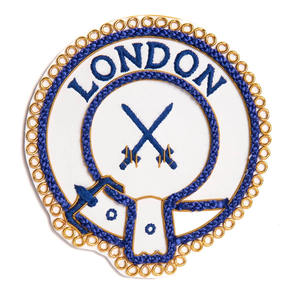 Insigne de tablier provincial de marque Badges brodés de lingots personnalisés Badges maçonniques brodés à la main à vendre - Product Image 1