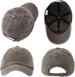 หมวกแก๊ปผ้าคอตตอนฟอกสีแบบวินเทจใหม่หมวกแก๊ปแนวสปอร์ตผ้าทอลปรับได้หมวกคุณพ่อ - Product Image 5