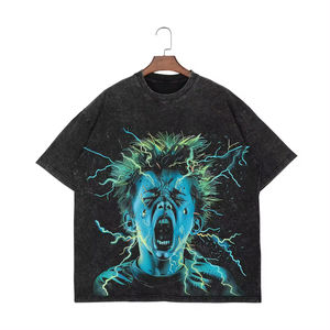 Camisetas personalizadas de calle Vintage para hombre, 100% de algodón, manga regular de gran tamaño, estampado sólido, estambre, respetuoso con el medio ambiente, secado rápido - Product Image 4