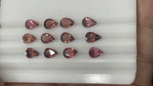 Turmalina Rubelita Natural al por Mayor, Corte Pera, Calibrada, Piedras Sueltas Semipreciosas Rosas para la Elaboración de Joyería Fina - Product Image 5