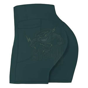 Pantalones cortos de yoga con logotipo personalizado, pantalones cortos deportivos para correr, mallas cortas de cintura alta para gimnasio, pantalones cortos de yoga sin costuras para mujer - Product Image 1