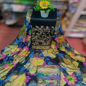 Vestido de Fiesta para Niñas con Cuentas, Diseño Fransawi, Jacquard, 100% Seda, con Estampado Floral - Product Image 1