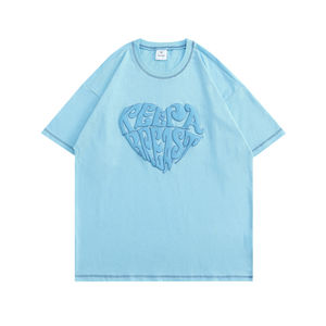 Camiseta de algodón 100% más vendida para hombre, nueva ropa de verano de tamaño personalizado a la moda, 3D para estampado Puff, manga corta, precio competitivo - Product Image 3