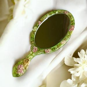 Resin Hand <b>Mirror</b> with Smooth Glossy Finish Perfect for Daily Use Makeup or Decorative Purposes Adding Stylish touch - Product Image 2