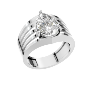 Bague de fiançailles minimaliste en or massif 14k 18k, 3 carats, coupe poire, moissanite personnalisée, cadeau de mariage, fête - Product Image 1