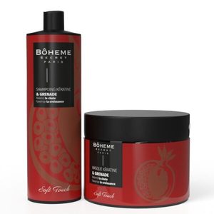 Shampoo e Maschera alla Cheratina di Melograno per Idratazione Profonda dei Capelli e Riparazione Professionale dei Capelli - Product Image 1