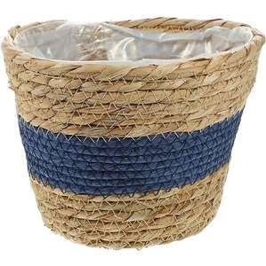 Venta caliente cesta de algodón de hierba marina cesta de maceta de almacenamiento tejida para decoración del hogar multiusos para sala de estar baño lavandería - Product Image 1