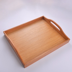 Juego de bandejas de madera al por mayor con asas ovaladas |   Juego de 2 Bandejas Multiusos para Cocina y Comedor - Product Image 4