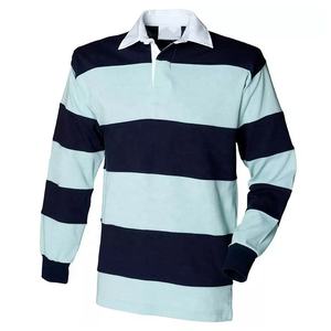 Camiseta clásica a rayas de rugby, estilo cómodo para ropa informal en el campo, ropa transpirable para todo el día con nombre de equipo personalizado - Product Image 4