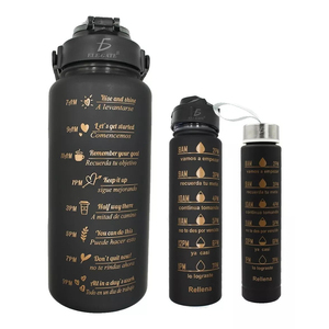 Set di 3 Bottiglie Sportive in Vetro Trio Motivazionale per Palestra - Product Image 1