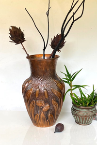Copper Antique Finished Stylish Fancy Designer Premium Quality Metal Flower <b>Vase</b> For Hotels And Restaurants Table Decoration - Product Image 2