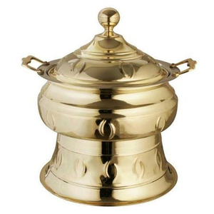 High Quality Decorative Design Banquet Brass Finished Metal Food <b>Warmer</b> Buffet Heating Chafing Dish - Product Image 4