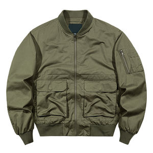 Nueva chaqueta Bomber con logotipo personalizado y ropa informal Cuello de béisbol Transpirable y chaqueta Bomber para hombres - Product Image 4