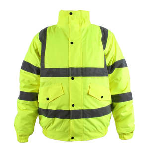 Chaqueta Reflectante con Cremallera Completa y Rayas de Alta Visibilidad Chaqueta Reflectante Unisex con Ajuste Cómodo y Tiras de Seguridad - Product Image 1