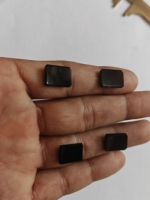 HARI OM CREATIONS – Magnifique Onyx Noir Naturel, Coupe Libre, Fait Main, 9mm, Forme Coussin Rectangulaire, Lisse, Qualité Rare, Brésilien, Certifié IGI