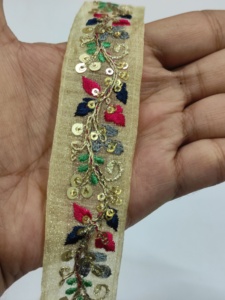 Ruban Jacquard, Tulle, Bordure en filet, Broderie personnalisée, Galon tressé, Bordure en dentelle, Style floral, Embossé pour sacs, Chaussures, Rideaux, Offres - Product Image 3