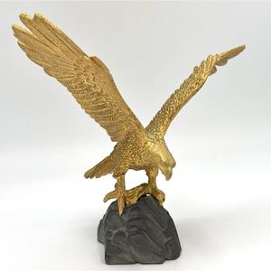 Decorazione per la casa moderna personalizzata in metallo scultura aquila reale ornamento bronzo rame bronzo ottone uccello Figurine in metallo artigianato - Product Image 1