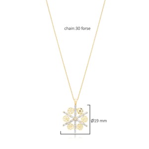 Collier pendentif artisanal en forme de flocon de neige avec pierre CZ Baguette, bijoux en argent 925 turc en gros - Product Image 2