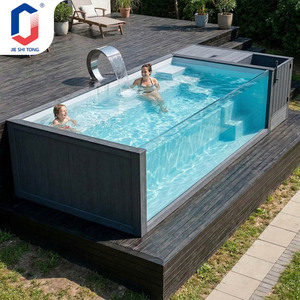 Customizable Above-Ground Fiberglass <b>Pool</b> with Waterfall & Leisure Seating, Rooftop Commercial & Hotel Use with <b>Pool</b> Pump <b>pool</b> - Product Image 3