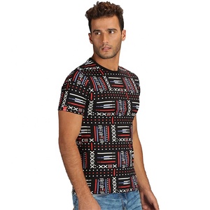 Vente en gros T-shirt à manches mi-longues pour homme 100% coton imprimé sur toute la surface, col rond, tenue de rue décontractée personnalisée avec service OEM - Product Image 4