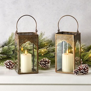 Large Classic Shape Ramadan Kareem Decorative <b>Metal</b> <b>Lantern</b> for Traditional Religious Home Decorations - Product Image 2