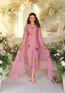 Haute qualité Designer Viscose Kurta ensemble coton lourd Organza imprimé Dupatta qualité d'exportation vêtements indiens pakistanais Salwar - Product Image 3