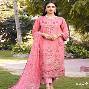 Robes de mariée en mousseline de soie semi-cousues pour femmes 3 pièces de créateur pakistanais MI Creation Salwar Kameez Indian - Product Image 6
