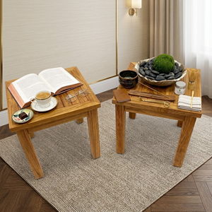 Table d'appoint carrée en teck pour hôtel, fabricant OEM ODM direct, fournisseur en gros de mobilier commercial indonésien pour l'exportation - Product Image 1