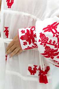 เดรสยาวปักลายยูเครนยาวลำลองสำหรับผู้หญิงเดรสยาวปักลายใส่ในฤดูร้อน - Product Image 4