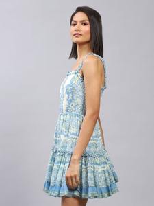 Indian <b>Vintage</b> Style Women's <b>Dress</b> Hand Block Floral Printed Cotton Trendy Casual <b>Summer</b> Wear Breathable Sweet Logo Natural - Product Image 2