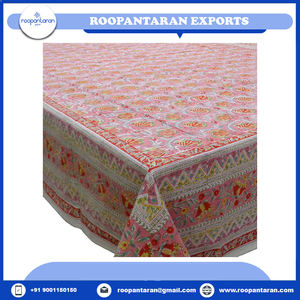 Vente directe du fabricant de chemins de table en pur coton blanc imprimé à la main - Product Image 2