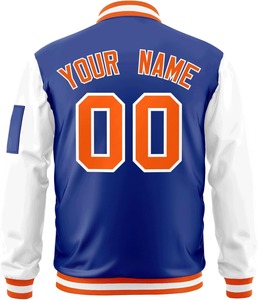 Veste universitaire personnalisée manches contrastées broderie appliques logo de l'équipe nom personnalisé numéro blouson aviateur livraison directe - Product Image 2