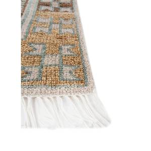 Tapis en laine noué à la main style Kilim Thyme Ivory, design géométrique rectangulaire pour la décoration de la maison et du salon AKWL-1718 - Product Image 4