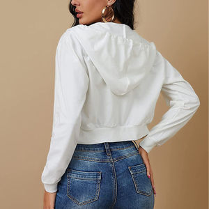 Sudadera Corta de Invierno para Mujer Profesional con Logotipo Frontal, Color Sólido, Colores y Tallas Personalizables, Servicio OEM - Product Image 5