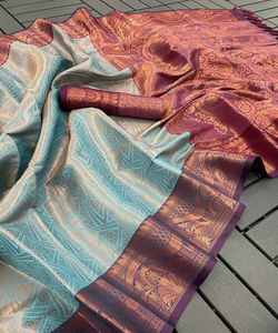 Saree en organza, tenue de fête indienne avec séquence de dentelle et chemisier - Product Image 6