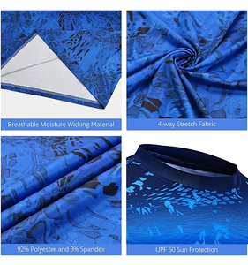 เสื้อโปโลตกปลา UPF50 ป้องกันรังสียูวี แบบสั่งทำพิเศษ ลายพิมพ์แบบ Dye Sublimation เสื้อโปโลตกปลาแขนยาวสำหรับผู้ชาย UPF 50 ป้องกันแบคทีเรีย แห้งเร็ว - Product Image 4