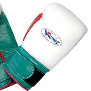 Gants de boxe professionnels en cuir blanc, vert et rouge, avec fermeture velcro au poignet, pour l'entraînement et le sparring, pour hommes et femmes - Product Image 4