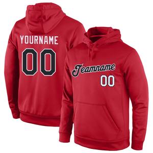 Direct Industry Wholesale 3D Embroidered Custom Stitched <b>Red</b> Black-White Sports Pullover <b>Sweatshirt</b> Hoodie - Product Image 1