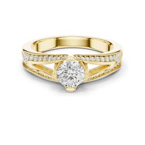 Bague en diamant de laboratoire rond brillant de 1,062 carats pour femmes, clarté VVS-VS EF, or 18 carats, 14 carats, 10 carats et argent 925, rose, jaune - Product Image 3