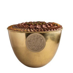 Cuenco para servir chocolate de metal dorado Diseño atractivo para catering de hotel Postres DE BODA Soporte para dulces - Product Image 1