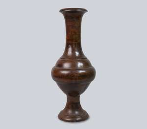 Jarrón Decorativo de Piso de Madera de Mango Natural Hecho a Mano de Lujo con un Cuerpo Bulboso Pulido Único y una Elegante Silueta de Cuello Alto - Product Image 3