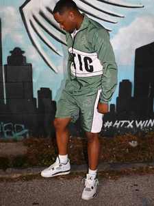 Conjunto cortavientos de nailon personalizado al por mayor para hombre, conjunto de chándal de dos piezas de nailon con cremallera para hombre - Product Image 4