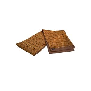 Jacquard Woven Elegant Wool Double Sided <b>Scarf</b> with Copper Shawl Pattern on <b>Gold</b> - Product Image 1