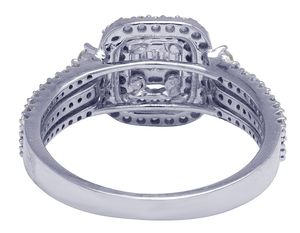 Anillo de compromiso de diamantes de moissanita redondo y Baguette helado con Joyería de diamantes de declaración de lujo - Product Image 5